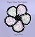 Sequin Flower Pin / Hair Tie ~ Edged White