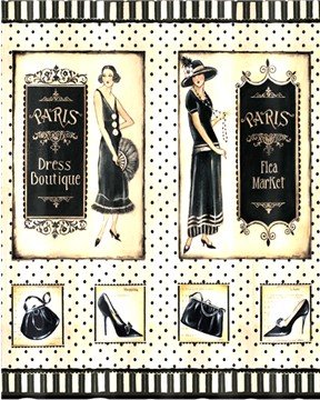Paris Dress Shop Fabric Shower Curtain
