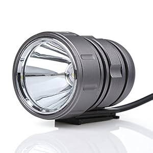 Bright Rechargeable LED Bike Light Headlight Perfect bike headlight-taillight Combination (Round Grey)