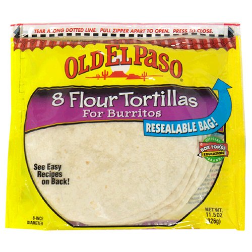 Old El Paso Flour Tortillas for Burritos, 8-Count Packages (Pack of 12)