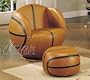 2pc Kid's Basketball Swivel Chair and Ottoman Set