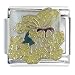 Yellow Fairy And Flowers Italian Charms Bracelet Link