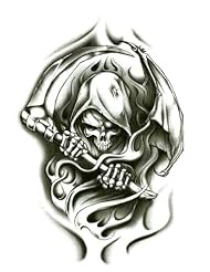 Apparel: Grim Reaper Wraith Temporary Body Art Tattoos 2.5" x 3.5" - TMI