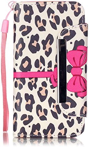 iphone SE Case, iphone 5S Case, ESKK® [Kickstand][Wallet][Card Slot][Flip][Slim Fit] Premium Protective Case for Apple iphone SE (Leopard)