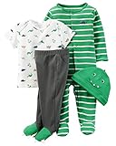 カーターズ Carter's ご出産祝いに カバーオール 長袖 足つき 豪華4点 ギフトセット 4-Piece Babysoft Take-Me-Home Set NB (50-55cm)