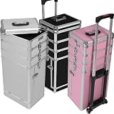 Kosmetikkoffer silber 78 x 34 x 24,5 - 30 cm (HxBxT) Trolley Beautycase Alukoffer Schminkkoffer