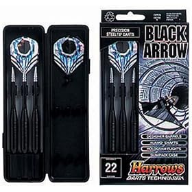 HARROWS Black Arrow Steel Tip Darts , 22g