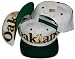 Oakland A's White/Green Two Tone Plastic Snapback Adjustable Plastic Snap Back Hat / Cap