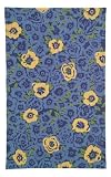 Pinzon Vintage Floral 5-by-8-Foot Hand-Hooked Wool Rug, Blue