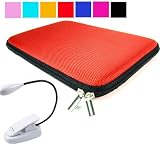 Hard Cube Carrying Case for E-Book Barnes and Nobles Nook + White eLight (Red)