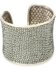 Deanna Hamro Atelier 2" Hand -Woven "Lulu" Black Diamond Pave Cuff Bracelet