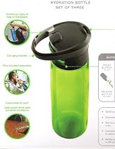Contigo 3 Pack of BPA Free 750 ml Hydration Bottles with Autoseal Technology - 1 ea Lime, Charcoal, Pink - water bottles bpa free