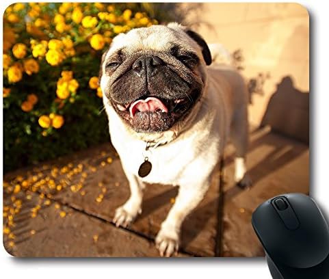 iMiMi Lovely Funny Pug Dog Mouse Pad Non-Slip Rectangle Mouse Mat in 220mm*180mm*3mm (9"*7")