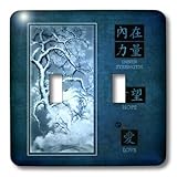 3dRose lsp_127593_2 Blue Hues, Restored Vintage Chinese Plum Blossom Painting by Zhang Yan From 1639 Light Switch Cover