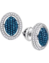 0.55CTW BLUE DIAMOND MICRO-PAVE EARRING