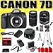 Canon EOS 7D 18 MP CMOS Digital SLR Camera w/ Canon EF-S 18-55mm f/3.5-5.6 IS Lens & Canon EF 75-300mm f/4-5.6 III Telephoto Zoom Lens LPE6 Battery/Charger Filter Kit 16GB Tripod DavisMAX Bundle