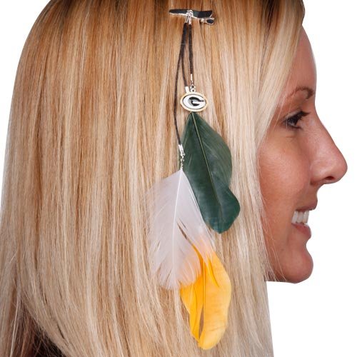 Green Bay Packers Team Color Feather Hair Clip