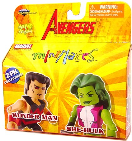 Childrens Toyshop  Toys : Marvel Minimates Avengers Wonder Man & She-Hulk Figure 2 Pack [Toy]