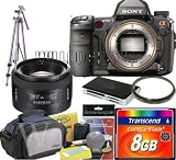 Sony Alpha DSLR-A900 Digital SLR Camera + Sony 50mm f/1.4 Lens for Sony Alpha Digital SLR Camera + Transcend 8GB Compact Flash 133x + Willoughbys Accessory Kit