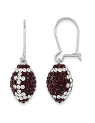 Sterling Silver Swarovski Elements College Station Spirit Football Earrings