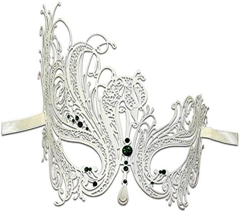Luxury Mask Women's Swan Metal Filigree Laser Cut Venetian Masquerade Mask