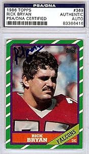 Rick Bryan Autographed Signed 1986 Topps Card #83366416 - PSA/DNA Certified - NFL Slabbed Autographed Cards