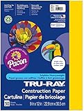 Tru-Ray Construction Paper, 9"X12", Yellow, 50 Sheets
