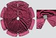 48" Burgundy Christmas Tree Skirt With Brooch Rhinestone Accents