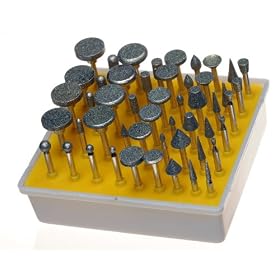 Click here to buy 50pc DIAMOND BURR SET- Ceramics Tile Glass Lapidary for ROTARY TOOLS by SE.