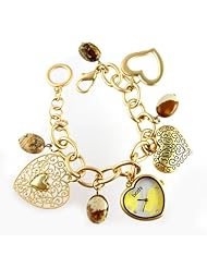 Youyoupifa Classic Design Heart Shape Imitation Gold Quartz Lady Bracelet Watch NBW0SD5376-GO2
