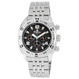 Burgmeister Men's Caen Chronograph Stainless Steel Watch BM324-121 With Black/Red Dial, Date, 24H, Tachymeter