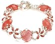 Sterling Silver and Quartz Floral Bracelet by David Sigal, 7.5"