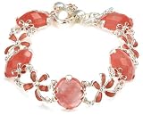 Sterling Silver and Quartz Floral Bracelet by David Sigal, 7.5"