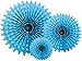 Party Partners Hanging Honeycomb Tissue Fan, Aqua, Set of 3
