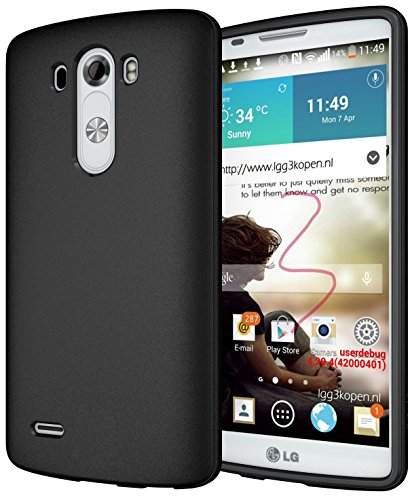 LG G3 Case, Diztronic Matte Back Black Flexible TPU Case for LG G3 (All Carriers) - Retail Packaging