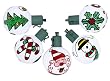 Set of 10 Battery Operated Painted Christmas Traditions LED G50 Lights - Green Wire