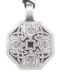 Celtic Owl Uath Hawthorn Pewter Pendant Necklace
