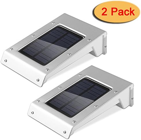 2 Pack Solar Lights, LONRIC Waterproof 20 LED Solar Powered Security Motion Sensor Light with Dim Light Mode for Outside Wall Yard Patio Deck Stairs Driveway
