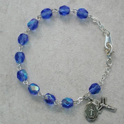 Youth September Birthstone Rosary Bracelet