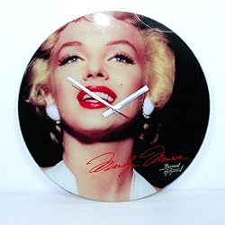 Marilyn Monroe Portrait Glass Wall Clock