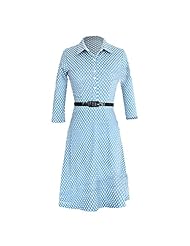 Polka Dot Print 3/4 Sleeves Long Sleeves  Dress