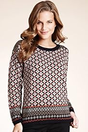 Petite Fair Isle Mosaic Jumper with Wool