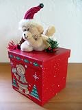 Christmas Plush Teddy Bear Ornament & Christmas Box - 8 x 8 inches