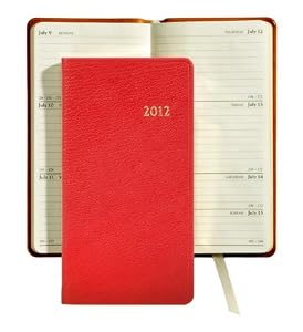 2012 Pocket Datebook Journal, Genuine Goatskin Leather, 6"