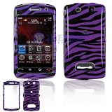 Purple and Black Zebra Animal Skin Design Snap-On Cover Hard Case Cell Phone Protector for BlackBerry 9500 Storm 9530 Thunder