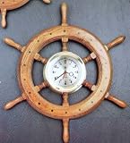 24 Brass Oak Ship's Wheel Clock