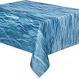 Ocean Waves Plastic Tablecloth, 108" x 54"