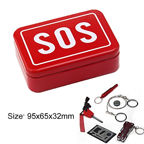 Outdoor survival kit 7-in-1, oumers portable emergency …