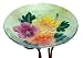 Evergreen 2GB027 Glass Bird Bath, Hibiscus Flower, 18-Inches Diameter