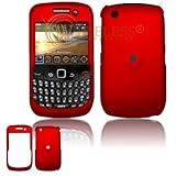 Red Rubber Feel Snap-On Cover Hard Case Cell Phone Protector for BlackBerry Curve 8520 Gemini